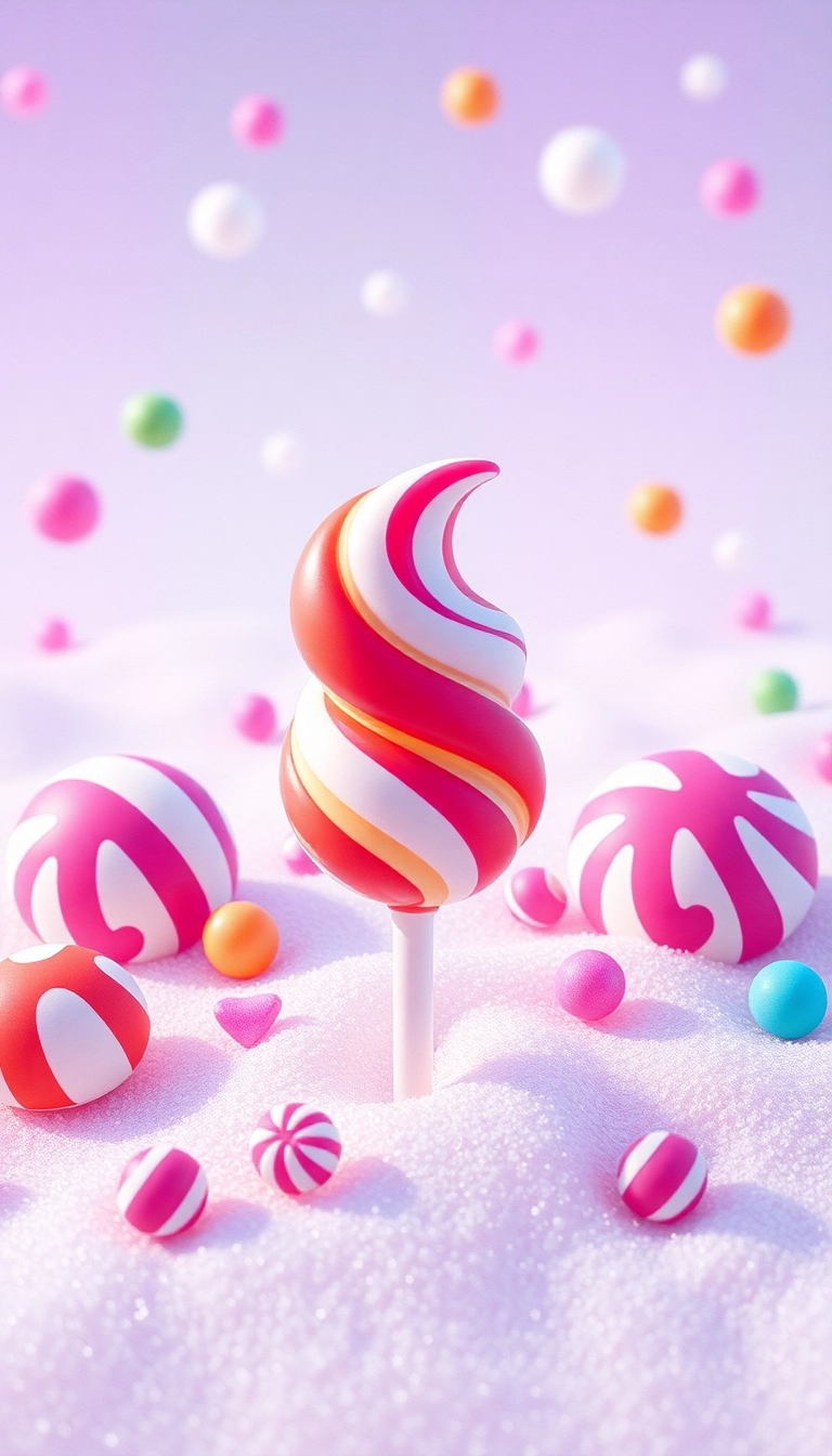 iPhone AI Mixed Candies Close Up Aesthetic Wallpaper Pic